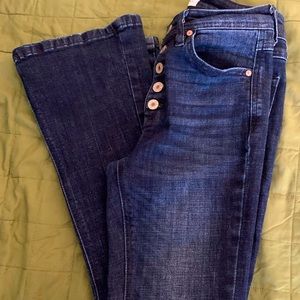 Kancan Dark Wash High Rise Bootcut Jeans Petite